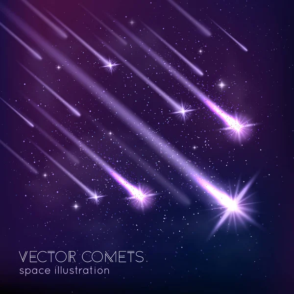 Meteor Shower Background — Stock Vector