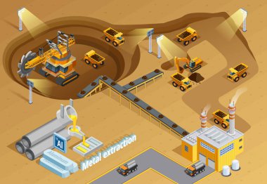 Mining Isometric Illustration  clipart