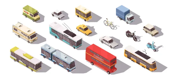 Transport Isometric Set — Stock Vector