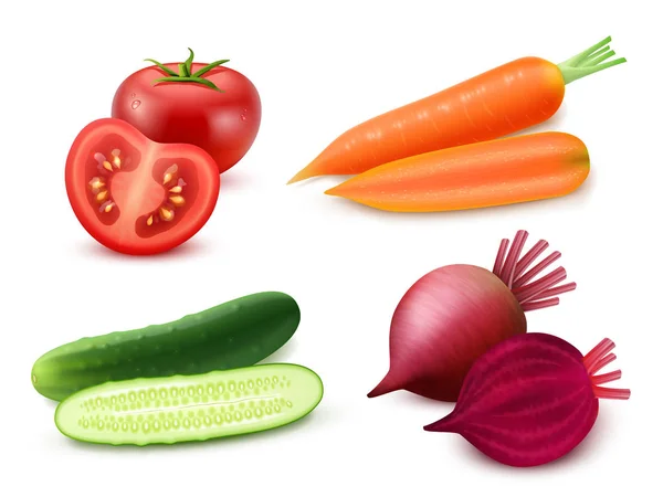Realistická sada zeleniny — Stockový vektor