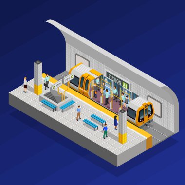 Metro İstasyonu izometrik kavramı 