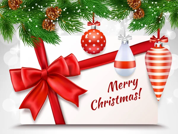Merry Christmas Greeting Card — Stock Vector
