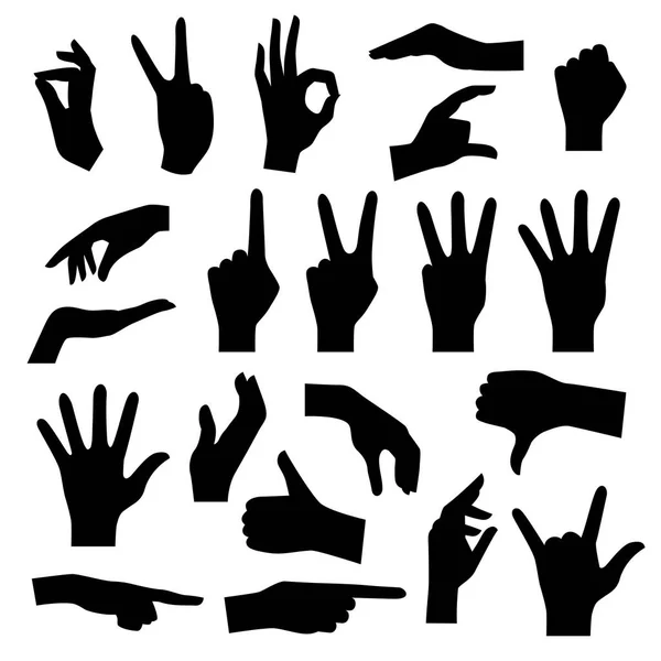 Hand silhouetten Set — Stockvector