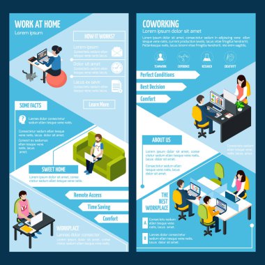 Dikey afiş kümesi coworking 