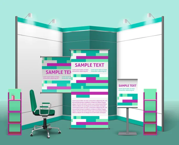 Modèle de conception de stand d'exposition — Image vectorielle