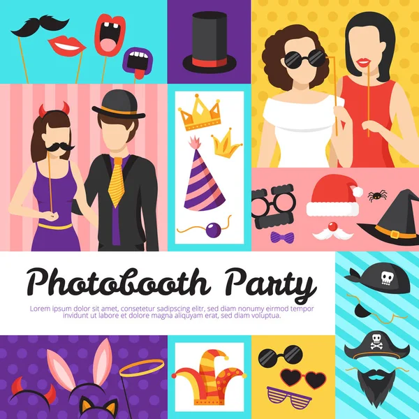 Photo Booth Party Design Concept — Stockvector