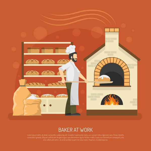 Bakery Work Illustration — Stock Vector