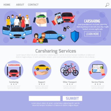 Carsharing Servisi Web Şablonu düzeni