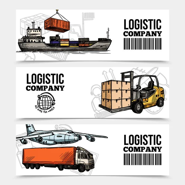 Logistik horizontale Banner — Stockvektor