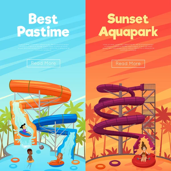 Banners verticales Aquapark — Archivo Imágenes Vectoriales