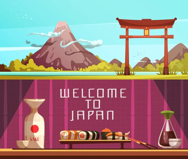 Japan Travel 2 Banners retro horizontales — Vector de stock