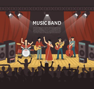 Pop müzik grubu vektör çizim
