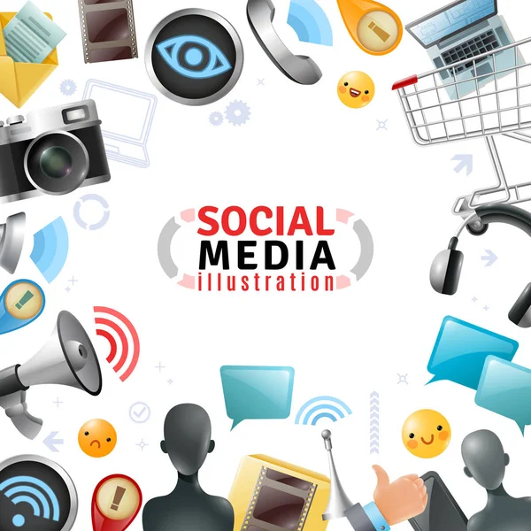 Modelo de mídia social —  Vetores de Stock