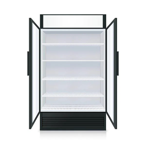 Realistické prázdný komerční chladnička — Stockový vektor