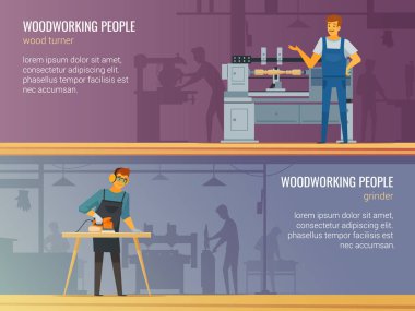 Woodworking Carpentry Service 2 Flat Banners  clipart