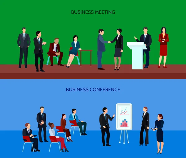 Grupo Business People Banners horizontales — Vector de stock