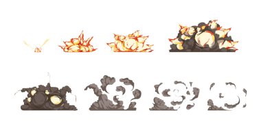 Patlama animasyon Icons Set 