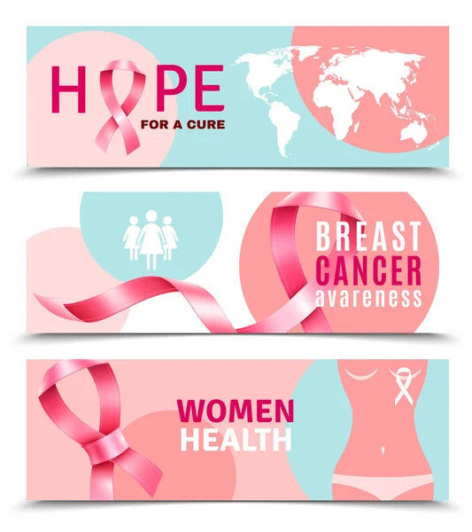 Banner per il cancro al seno — Vettoriale Stock