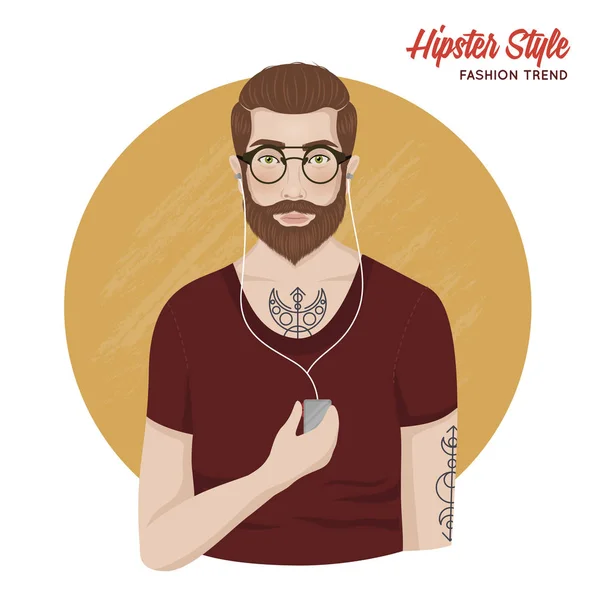 Modelo de estilo Hipster — Vetor de Stock