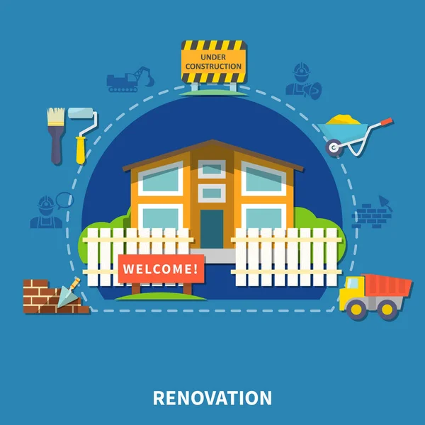 Concepto de renovación de la casa — Vector de stock