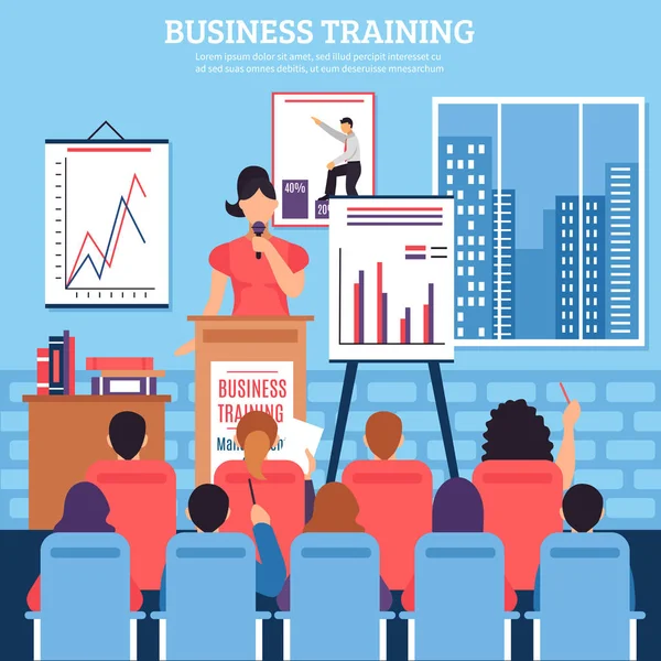 Business Training Template — Stock Vector