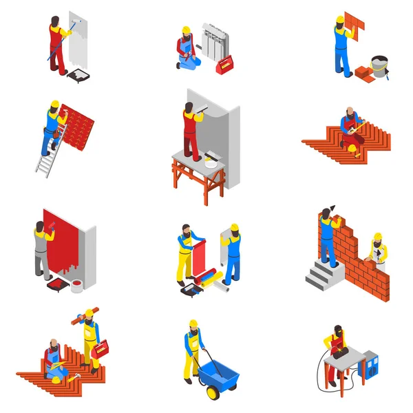 Builder Icons Set — Stock Vector