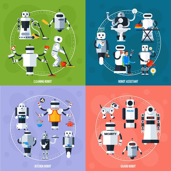 Smart Robots Concept — Stock Vector