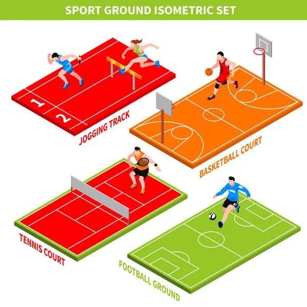 Conceito Isométrico Esportivo —  Vetores de Stock