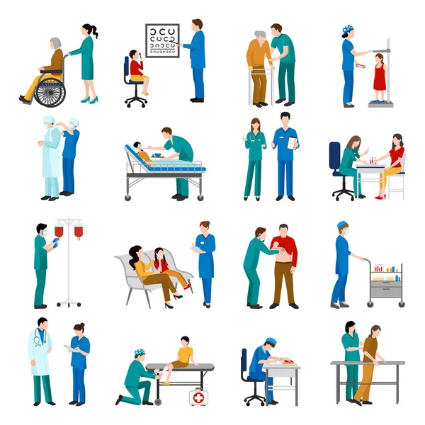 Conjunto de ícones de enfermeira —  Vetores de Stock