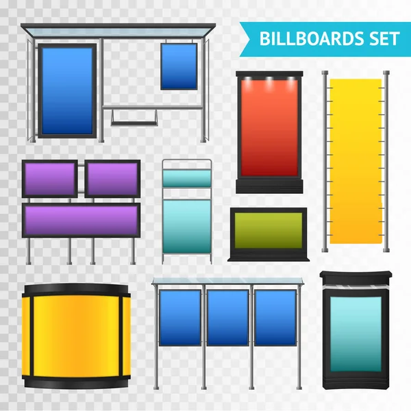 Kleurrijke promotionele Billboards Set — Stockvector
