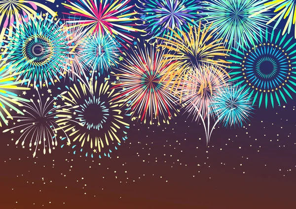 Festliches Feuerwerk abstrakter Hintergrund — Stockvektor