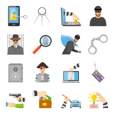 Hırsızlık Icons Set