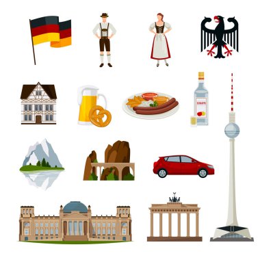 Germany Flat Icons Collection