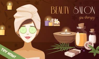 Spa Beauty Salon Cartoon Template clipart