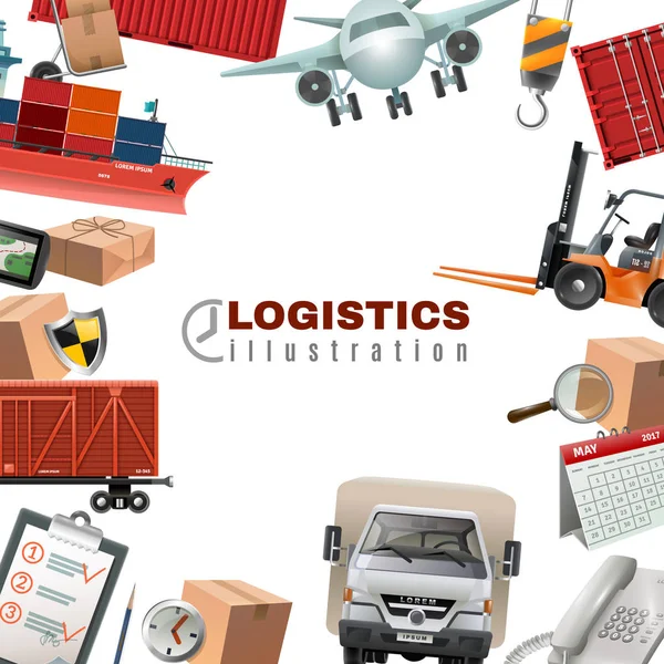 Logistics Colorful Template — Stock Vector