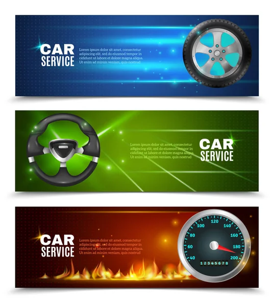 Car Service Horizontal Banners — Stock Vector