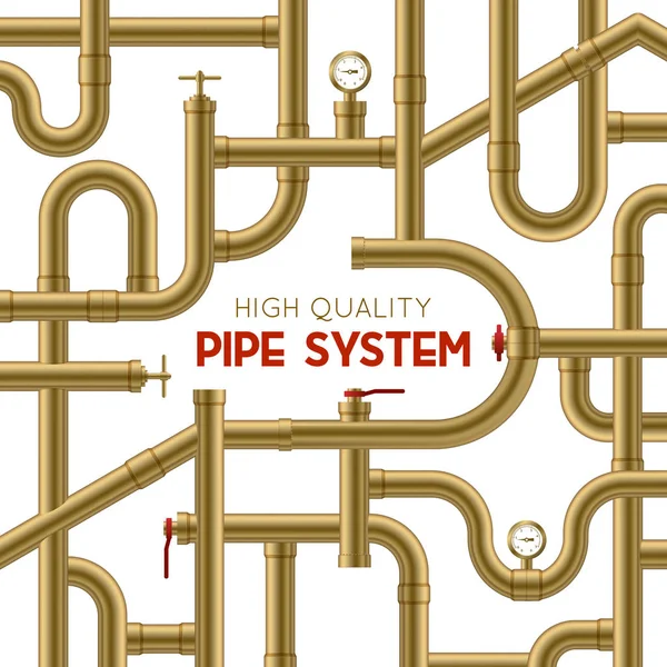 Pipe System Background — Stock Vector