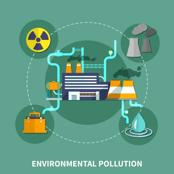Environmental pollution object vector illustration — Stock Vector