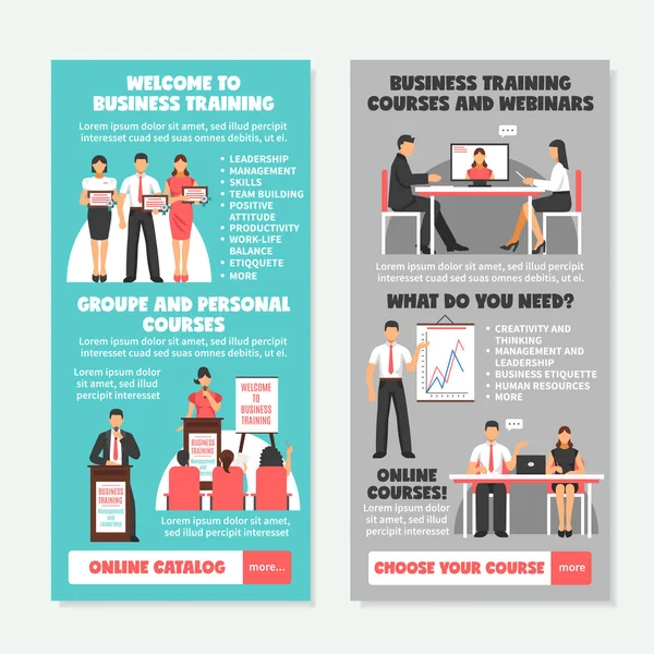 Business Training Vertical Banners — Stock Vector