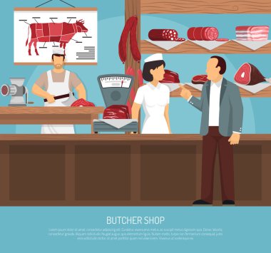 Kasap et Dükkanı düz Poster