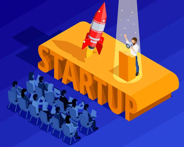Business Startup izometryczny szablonu — Wektor stockowy