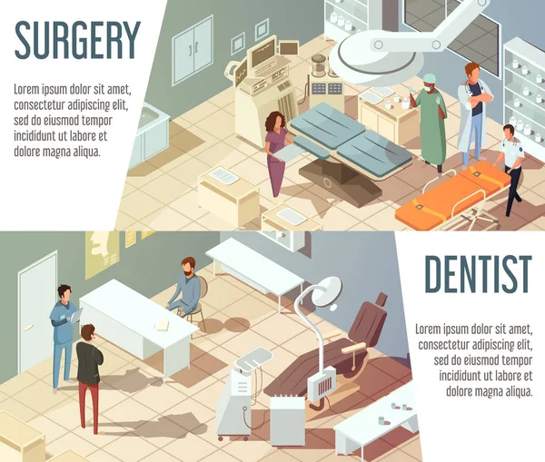 Indstil hospitalsbannere – Stock-vektor