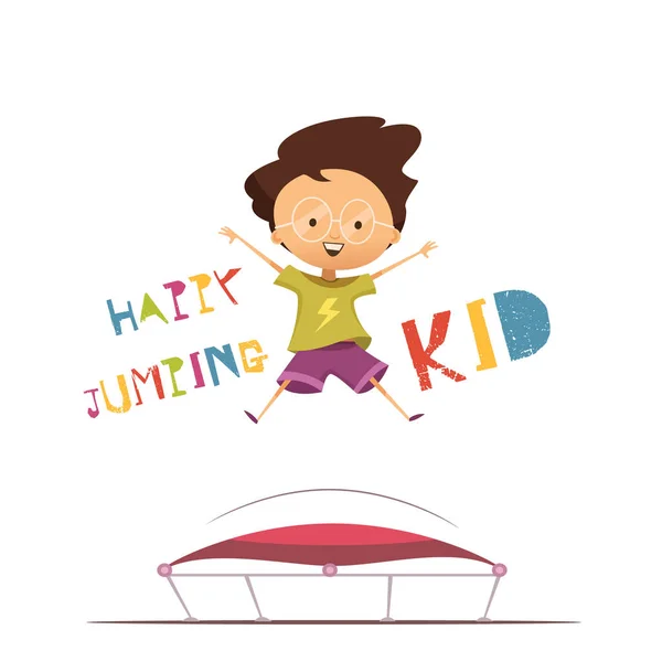 Feliz salto Kid Vector Ilustración — Vector de stock