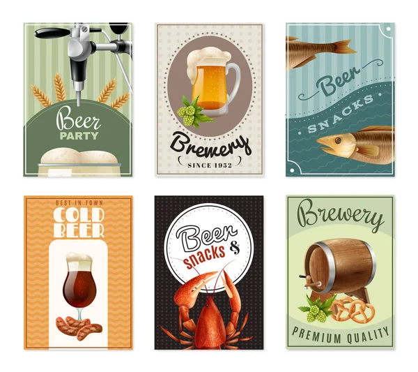 Set de Banners verticales de cerveza — Vector de stock