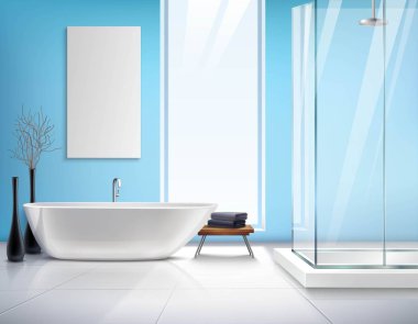 Gerçekçi banyo iç tasarım