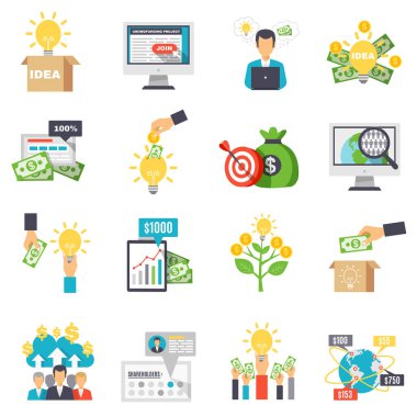 Crowdfunding Dekoratif simgeler kümesi 