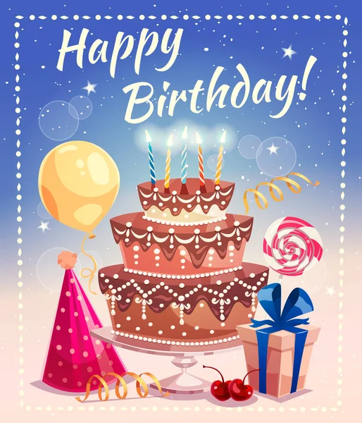 Happy Birthday Vector  Illustration — Stock Vector