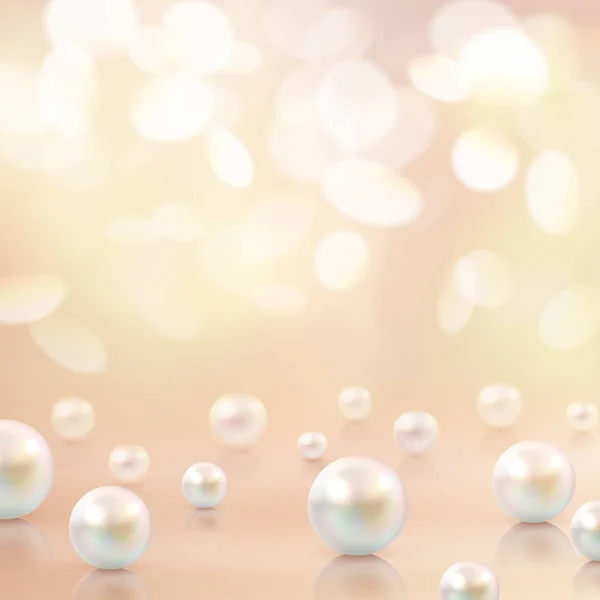 Perlen Perlen Bokeh Hintergrund — Stockvektor