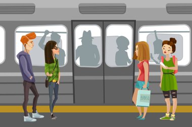 Metro insanlar arka plan 