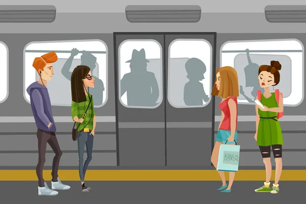 Fondo de personas del metro — Vector de stock